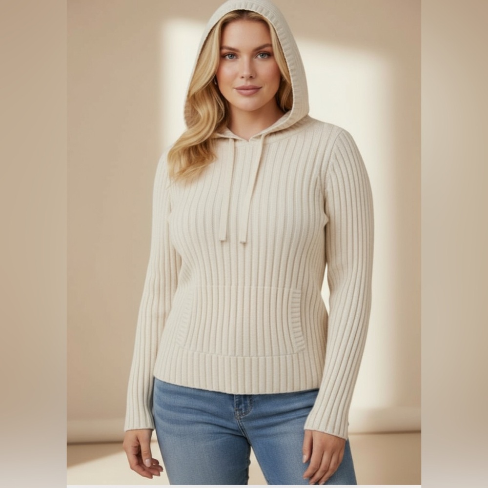 Ralph Lauren P\P Petite Knit Hoodie 100% Cotton Sweater